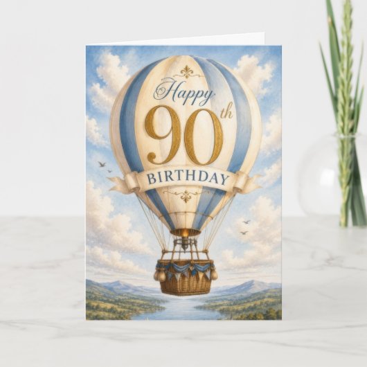 90. Vintage-Geburtstag Karte (Vorderseite)