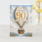 90. Vintage-Geburtstag Karte (Gelbe Blume)