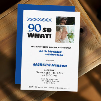 90 Was für ein lustiger Meilenstein 90. Geburtstag Einladung