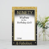90 Wünsche für das Geburtstagsmädchen (Stehend Vorderseite)