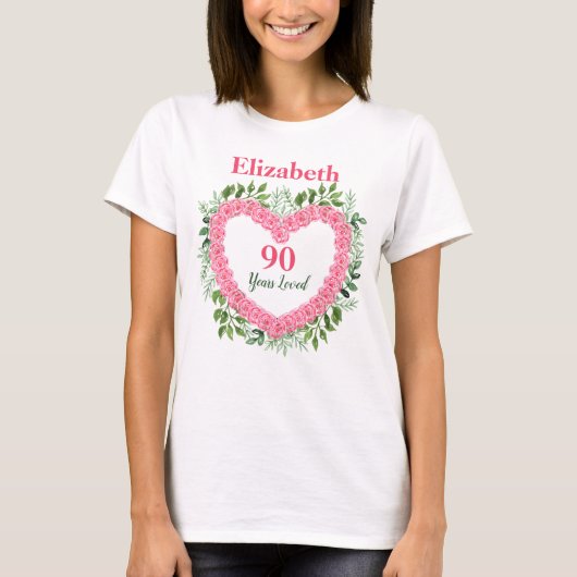 90 Years Loved 90th Birthday Shirt for Women (Vorderseite)