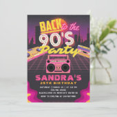 90er & 80er Ideen Geburtstagsparty Einladung (Stehend Vorderseite)