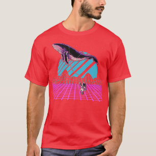 90er Art Synthwave Space Astronomie Whale Vaporwav T-Shirt