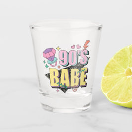 "90er Babe" Nostalgisches Geschenk Schnapsglas