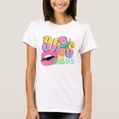 90er Babe Retro Groovy Bright Colorful T-Shirt (Vorderseite)