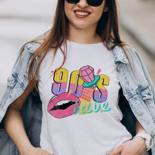 90er Babe Retro Groovy Bright Colorful T-Shirt