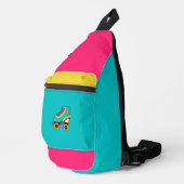 90er-Bilder, Retro-Roller-Skate-Symbol Crossbody Bag (Rechte Ecke)