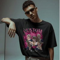 90er Bootleg Rap T-Shirt Maßgeschneidertes Foto-T-