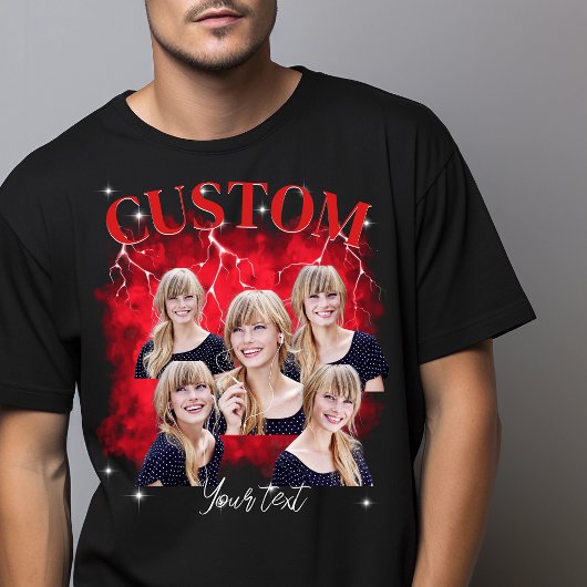90er Bootleg Rap Tee Custom Foto T - Shirt