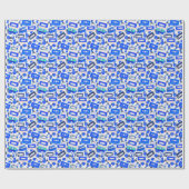 90er Cassette & Smiley Wrapping Paper - Invertiert Geschenkpapier (Flach)