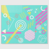 90er geometrisches Muster Geschenkpapier (Flach)