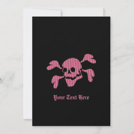 90er Goth Rockabilly Totenkopf und Kreuzbein Punk Einladung