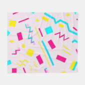 90er Hand Drawn Doodle Fleecedecke (Vorderseite (Horizontal))