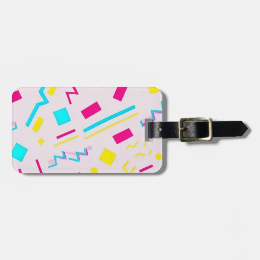 90er Hand Drawn Doodle Gepäckanhänger (Vorderseite horizontal)