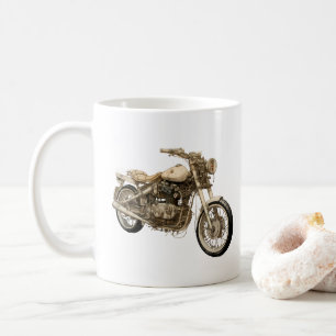 90er Jahre altes Motorrad mit einem Gedicht Kaffeetasse