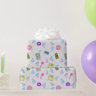 90er-Jahre-Doodle-Muster Geschenkpapier