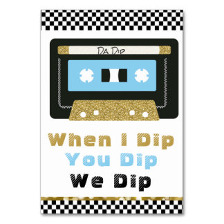 90er Jahre Hip Hop BOY Baby Shower Dip-Zeichen Tischnummer