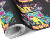 90er Jahre Hip Hop Vibes Retro machte mich Geschenkpapier (Rolleneckpunkt)