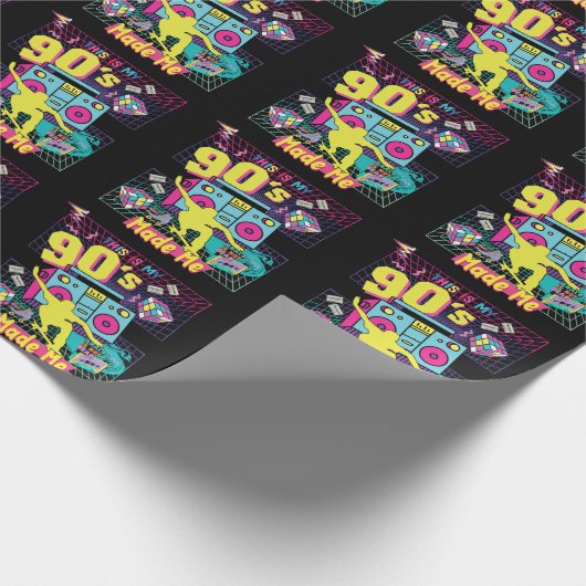 90er Jahre Hip Hop Vibes Retro machte mich Geschenkpapier (Ecke)