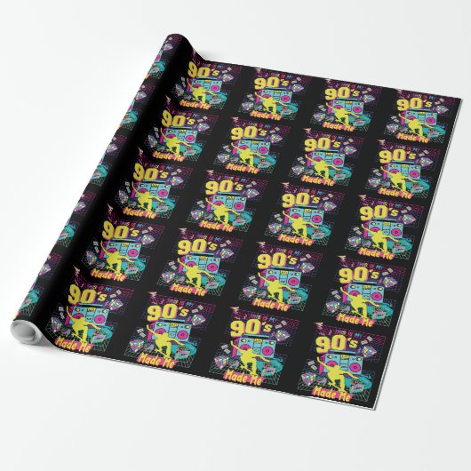 90er Jahre Hip Hop Vibes Retro machte mich Geschenkpapier (Ungerollt)