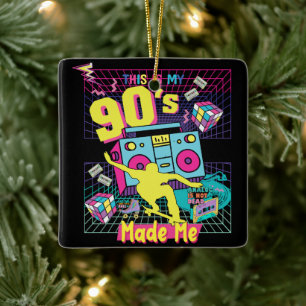 90er Jahre Hip Hop Vibes Retro machte mich Keramikornament