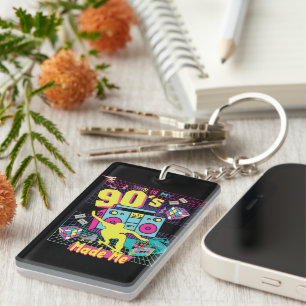 90er Jahre Hip Hop Vibes Retro machte mich Schlüsselanhänger