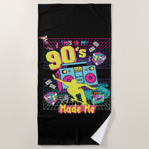 90er Jahre Hip Hop Vibes Retro machte mich Strandtuch