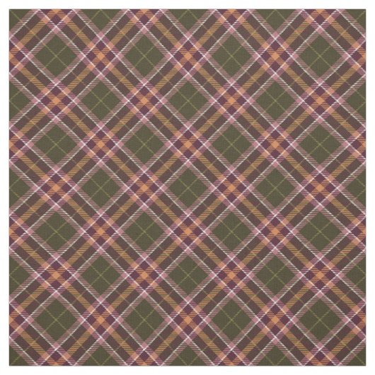 90er Jahre Karierter Fall Muster Grün braun Natur Stoff (Muster)