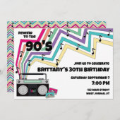 90er Jahre Musik ThemenGeburtstagsparty Einladung (Vorne/Hinten)