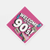90er Jahre Party willkommen zu den 90er-Jahren Par Serviette (Ecke)