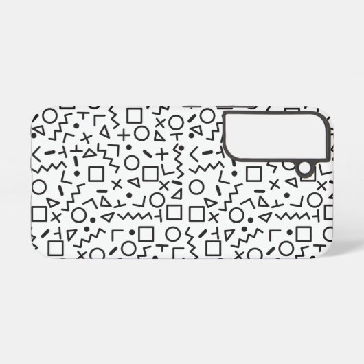 90er Jahre Schwarz-Weiß-Formen-Muster Samsung Galaxy Hülle (Rückseite (Horizontal))