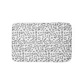 90er Jahre Schwarz-Weiß-Retro-Formen-Muster Badematte (Vorderseite)