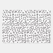 90er Jahre Schwarz-Weiß-Retro-Formen-Muster Geschenkpapier Set (Vorderseite 3)