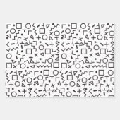 90er Jahre Schwarz-Weiß-Retro-Formen-Muster Geschenkpapier Set (Vorderseite)