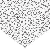 90er Jahre Schwarz-Weiß-Retro-Formen-Muster Kurzer Tischläufer (Ecke)