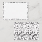 90er Jahre Schwarz-Weiß-Retro-Formen-Muster Mitteilungskarte (Vorne/Hinten)