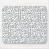 90er Jahre Schwarz-Weiß-Retro-Formen-Muster Mousepad (Vorne)