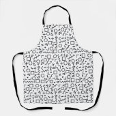 90er Jahre Schwarz-Weiß-Retro-Formen-Muster Schürze (Vorderseite)