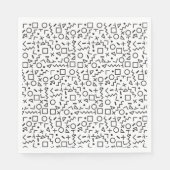 90er Jahre Schwarz-Weiß-Retro-Formen-Muster Serviette (Vorderseite)