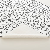 90er Jahre Schwarz-Weiß-Retro-Formen-Muster Sherpadecke (3/4)