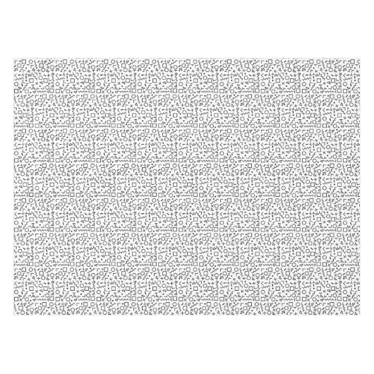 90er Jahre Schwarz-Weiß-Retro-Formen-Muster Tischdecke (Vorderseite (Horizontal))