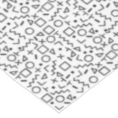 90er Jahre Schwarz-Weiß-Retro-Formen-Muster Tischdecke (Schrägansicht)