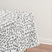 90er Jahre Schwarz-Weiß-Retro-Formen-Muster Tischdecke (Beispiel)