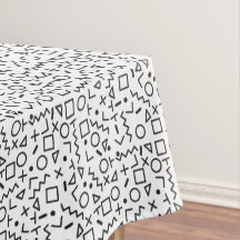 90er Jahre Schwarz-Weiß-Retro-Formen-Muster