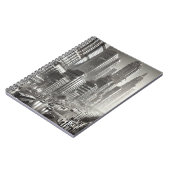 90er Jahre Stil Schwarz-Weiß-Edelstahl Notizblock (Linke Seite)