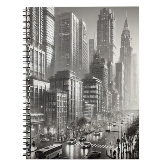 90er Jahre Stil Schwarz-Weiß-Edelstahl Notizblock (Vorderseite)