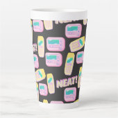 90er-Jahre-Technologie-Handys und Biper-Muster Milchtasse (Vorderseite)