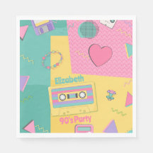 90er Jahre Thema Geburtstagsparty Napkins