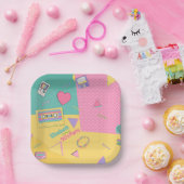 90er Jahre Thema Geburtstagsparty Teller (Party)