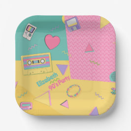 90er Jahre Thema Geburtstagsparty Teller